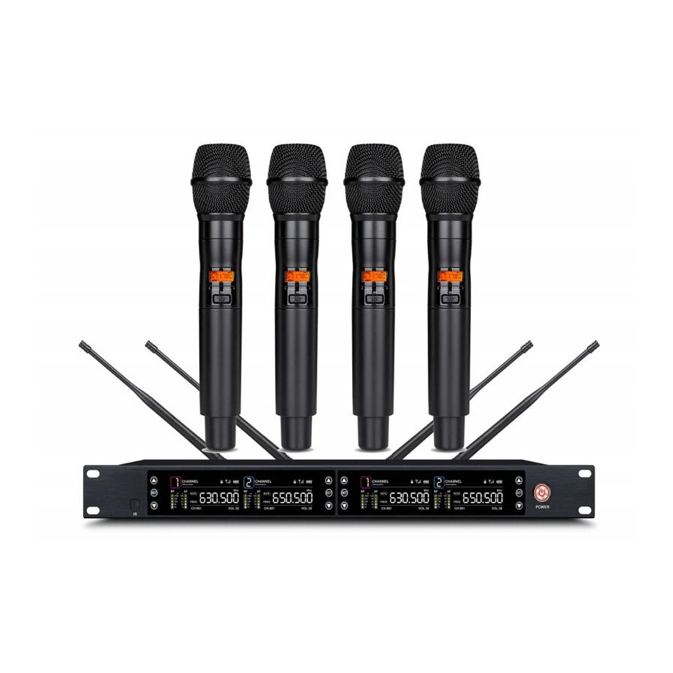 4CH Wireless Handheld Mikrofonu Sistema